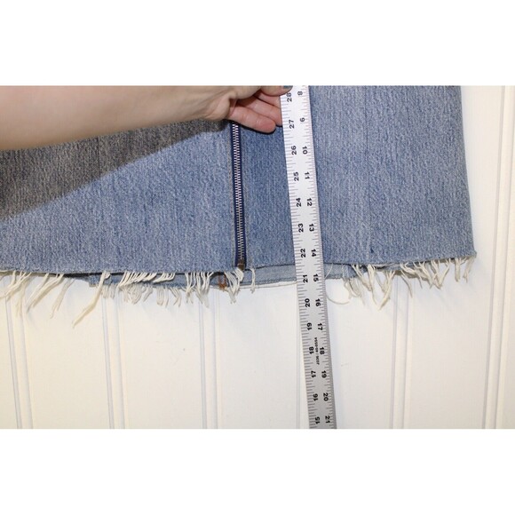 Re/Done RARE Patchwork‎ Denim Distressed Skirt Size 27 /28 - Picture 5 of 12